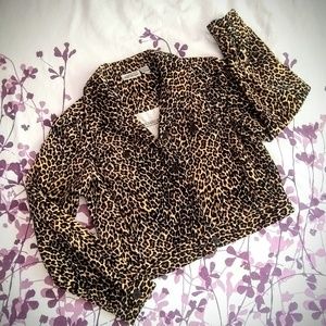 Velvet Leopard Jean Jacket EUC